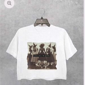 Cropped cotton T-shirt